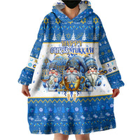 Happy Chrismukkah Wearable Blanket Hoodie Gnome Funny Hanukkah Christmas Mashup - Wonder Print Shop