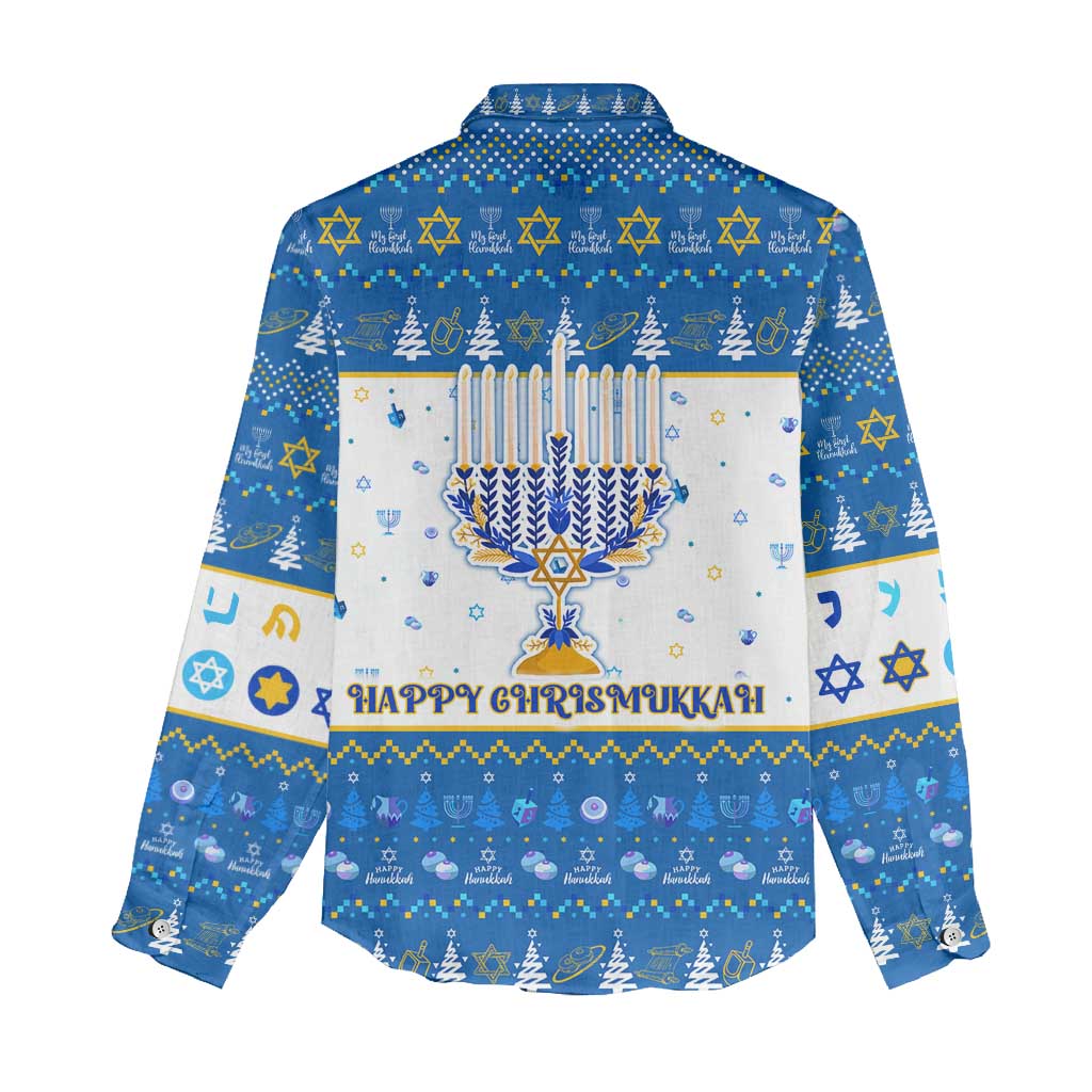 Happy Chrismukkah Women Casual Shirt Gnome Funny Hanukkah Christmas Mashup - Wonder Print Shop