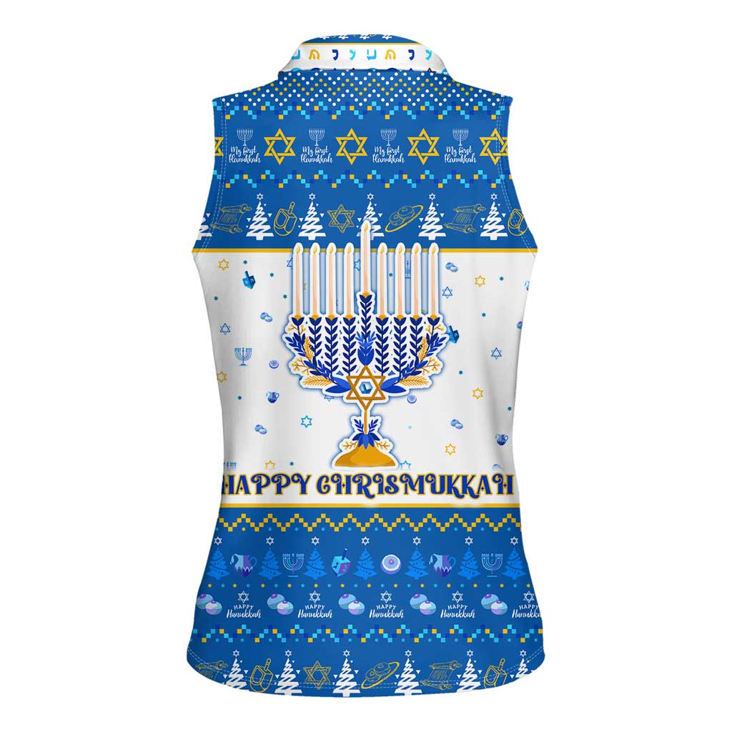 Happy Chrismukkah Women Sleeveless Polo Shirt Gnome Funny Hanukkah Christmas Mashup - Wonder Print Shop