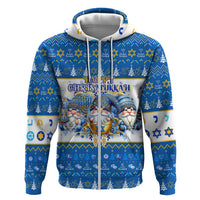 Happy Chrismukkah Zip Hoodie Gnome Funny Hanukkah Christmas Mashup - Wonder Print Shop