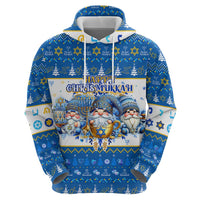 Happy Chrismukkah Zip Hoodie Gnome Funny Hanukkah Christmas Mashup - Wonder Print Shop