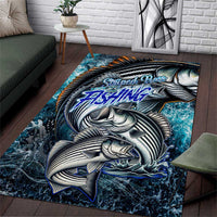 Striped Bass Fishing Area Rug Bold Ocean Angler Design - Wonder Print Shop