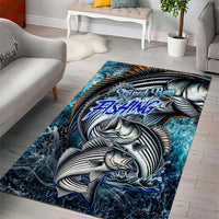 Striped Bass Fishing Area Rug Bold Ocean Angler Design - Wonder Print Shop