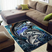 Striped Bass Fishing Area Rug Bold Ocean Angler Design - Wonder Print Shop