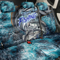 Striped Bass Fishing Back Car Seat Cover Bold Ocean Angler Design - Wonder Print Shop