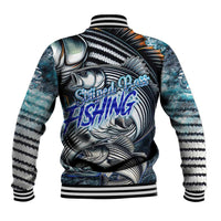 Striped Bass Fishing Baseball Jacket Bold Ocean Angler Design - Wonder Print Shop