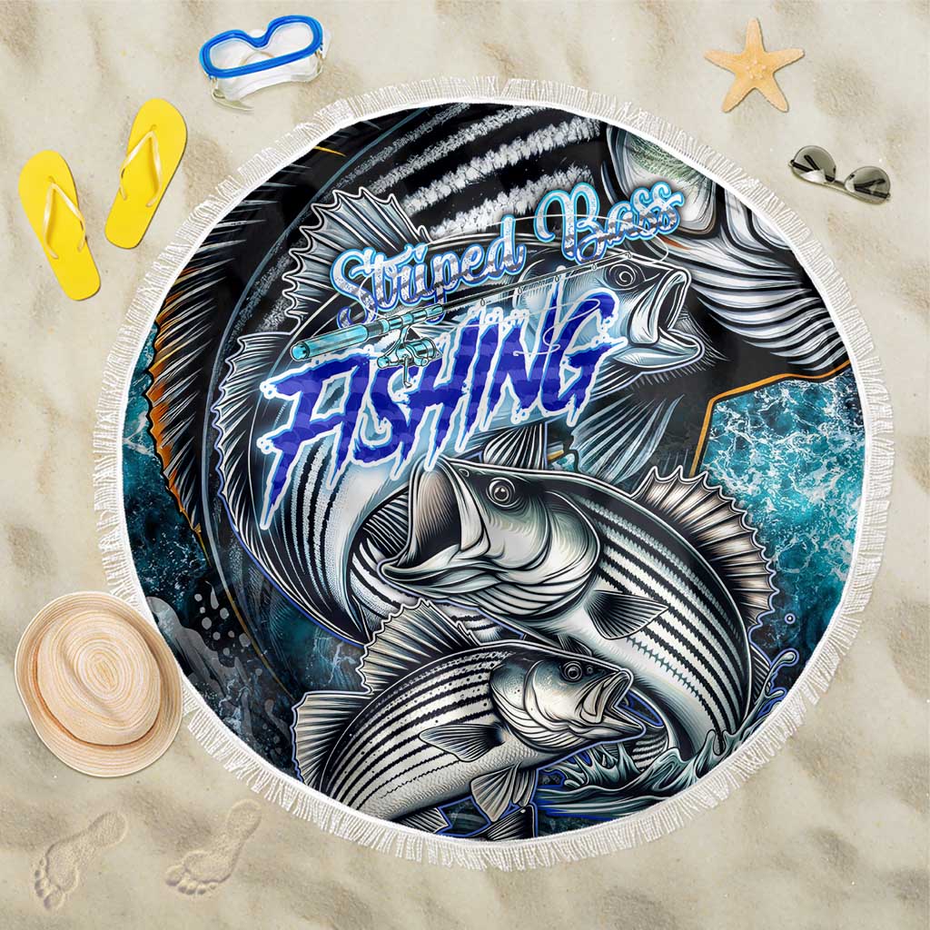 Striped Bass Fishing Beach Blanket Bold Ocean Angler Design - Wonder Print Shop
