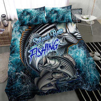 Striped Bass Fishing Bedding Set Bold Ocean Angler Design - Wonder Print Shop