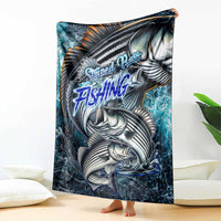 Striped Bass Fishing Blanket Bold Ocean Angler Design - Wonder Print Shop