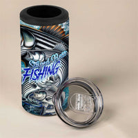 Striped Bass Fishing 4 in 1 Can Cooler Tumbler Bold Ocean Angler Design - Wonder Print Shop