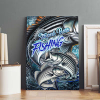 Striped Bass Fishing Canvas Wall Art Bold Ocean Angler Design - Wonder Print Shop