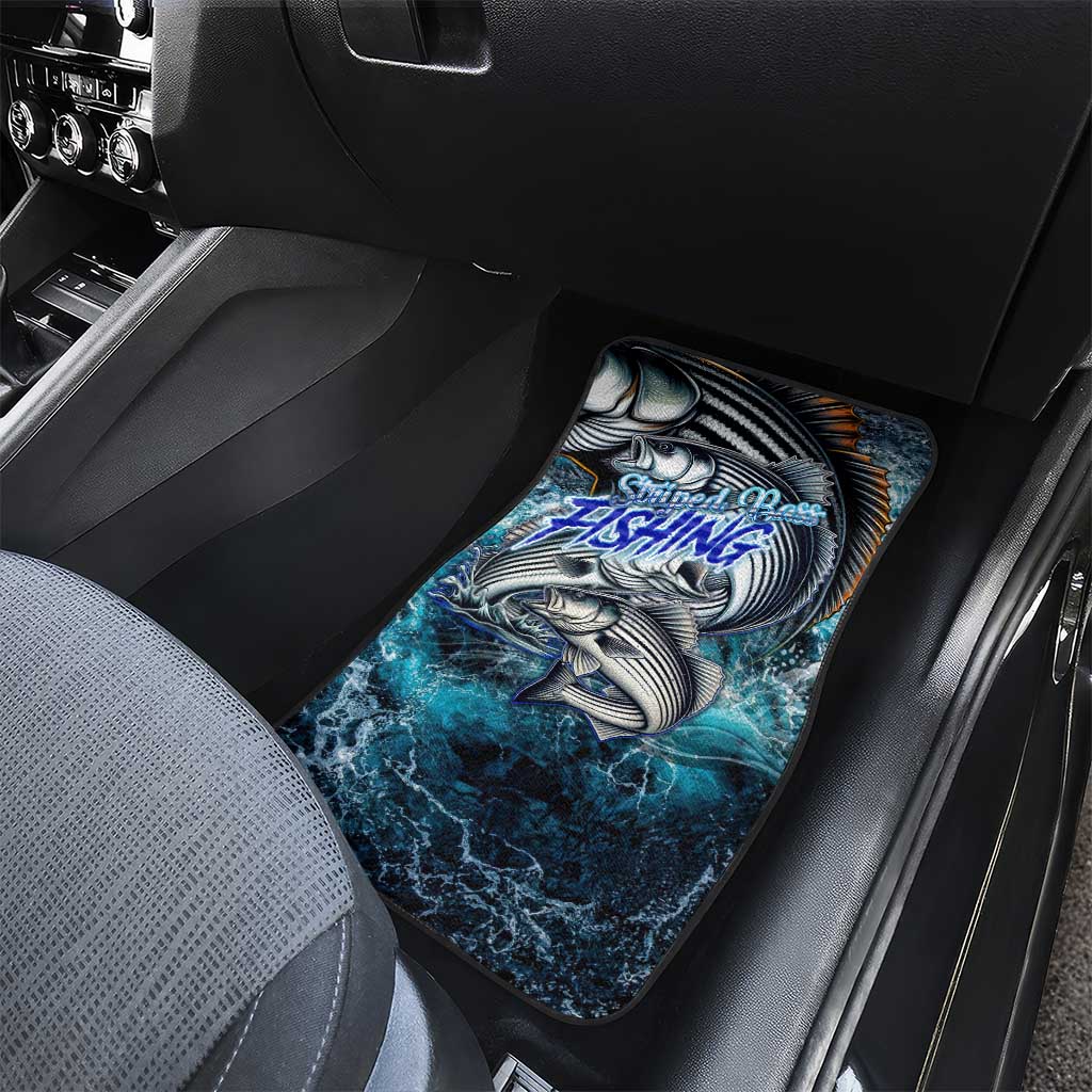 Striped Bass Fishing Car Mats Bold Ocean Angler Design - Wonder Print Shop