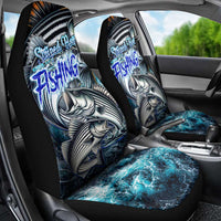 Striped Bass Fishing Car Seat Cover Bold Ocean Angler Design - Wonder Print Shop