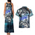 Striped Bass Fishing Couples Matching Tank Maxi Dress and Hawaiian Shirt Bold Ocean Angler Design - Wonder Print Shop