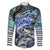 Striped Bass Fishing Family Matching Long Sleeve Bodycon Dress and Hawaiian Shirt Bold Ocean Angler Design - Wonder Print Shop
