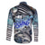 Striped Bass Fishing Family Matching Long Sleeve Bodycon Dress and Hawaiian Shirt Bold Ocean Angler Design - Wonder Print Shop