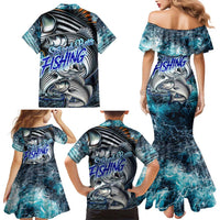 Striped Bass Fishing Family Matching Mermaid Dress and Hawaiian Shirt Bold Ocean Angler Design - Wonder Print Shop