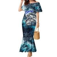 Striped Bass Fishing Family Matching Mermaid Dress and Hawaiian Shirt Bold Ocean Angler Design - Wonder Print Shop
