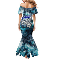 Striped Bass Fishing Family Matching Mermaid Dress and Hawaiian Shirt Bold Ocean Angler Design - Wonder Print Shop