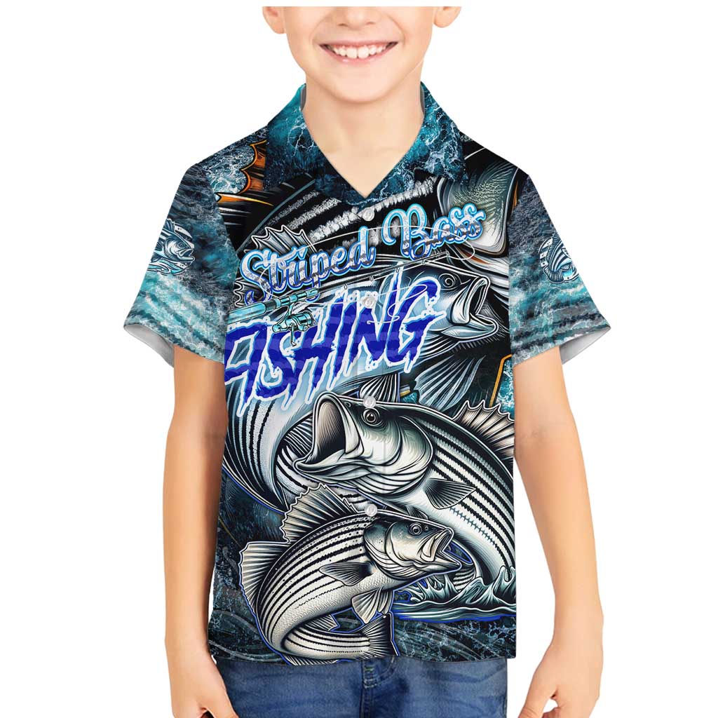Striped Bass Fishing Family Matching Mermaid Dress and Hawaiian Shirt Bold Ocean Angler Design - Wonder Print Shop