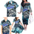 Striped Bass Fishing Family Matching Off The Shoulder Long Sleeve Dress and Hawaiian Shirt Bold Ocean Angler Design - Wonder Print Shop