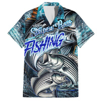 Striped Bass Fishing Family Matching Off The Shoulder Long Sleeve Dress and Hawaiian Shirt Bold Ocean Angler Design - Wonder Print Shop