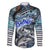 Striped Bass Fishing Family Matching Off The Shoulder Long Sleeve Dress and Hawaiian Shirt Bold Ocean Angler Design - Wonder Print Shop