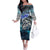Striped Bass Fishing Family Matching Off The Shoulder Long Sleeve Dress and Hawaiian Shirt Bold Ocean Angler Design - Wonder Print Shop