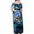 Striped Bass Fishing Family Matching Off Shoulder Maxi Dress and Hawaiian Shirt Bold Ocean Angler Design - Wonder Print Shop