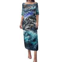 Striped Bass Fishing Family Matching Puletasi and Hawaiian Shirt Bold Ocean Angler Design - Wonder Print Shop