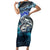 Striped Bass Fishing Family Matching Short Sleeve Bodycon Dress and Hawaiian Shirt Bold Ocean Angler Design - Wonder Print Shop