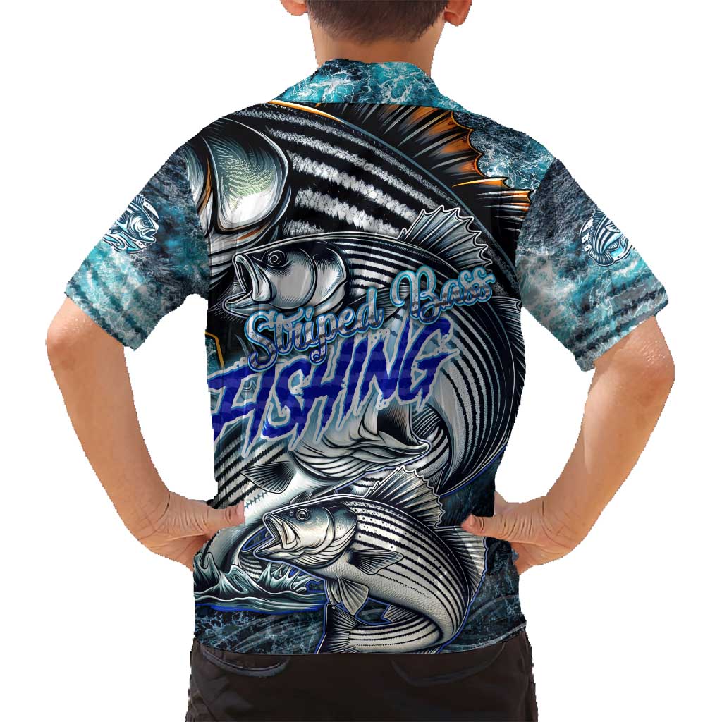 Striped Bass Fishing Family Matching Summer Maxi Dress and Hawaiian Shirt Bold Ocean Angler Design - Wonder Print Shop
