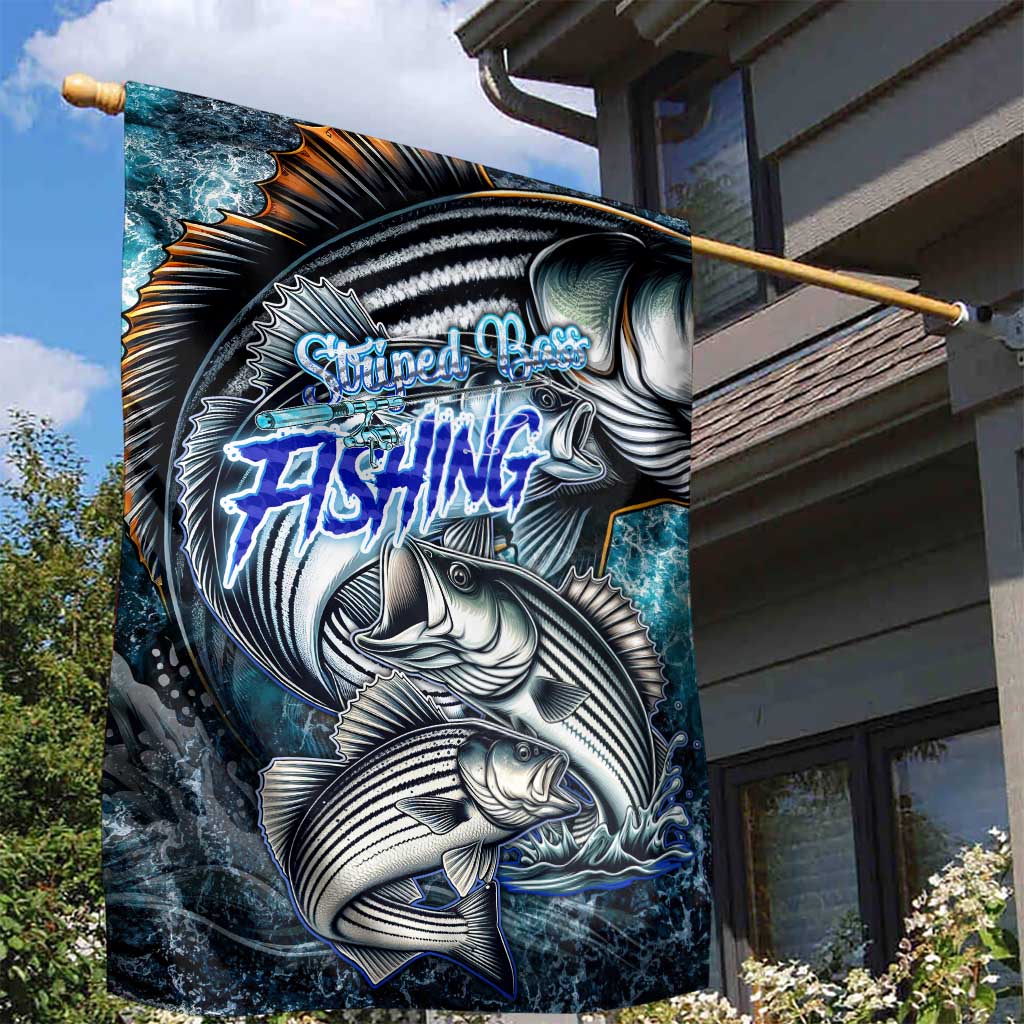 Striped Bass Fishing Garden Flag Bold Ocean Angler Design - Wonder Print Shop