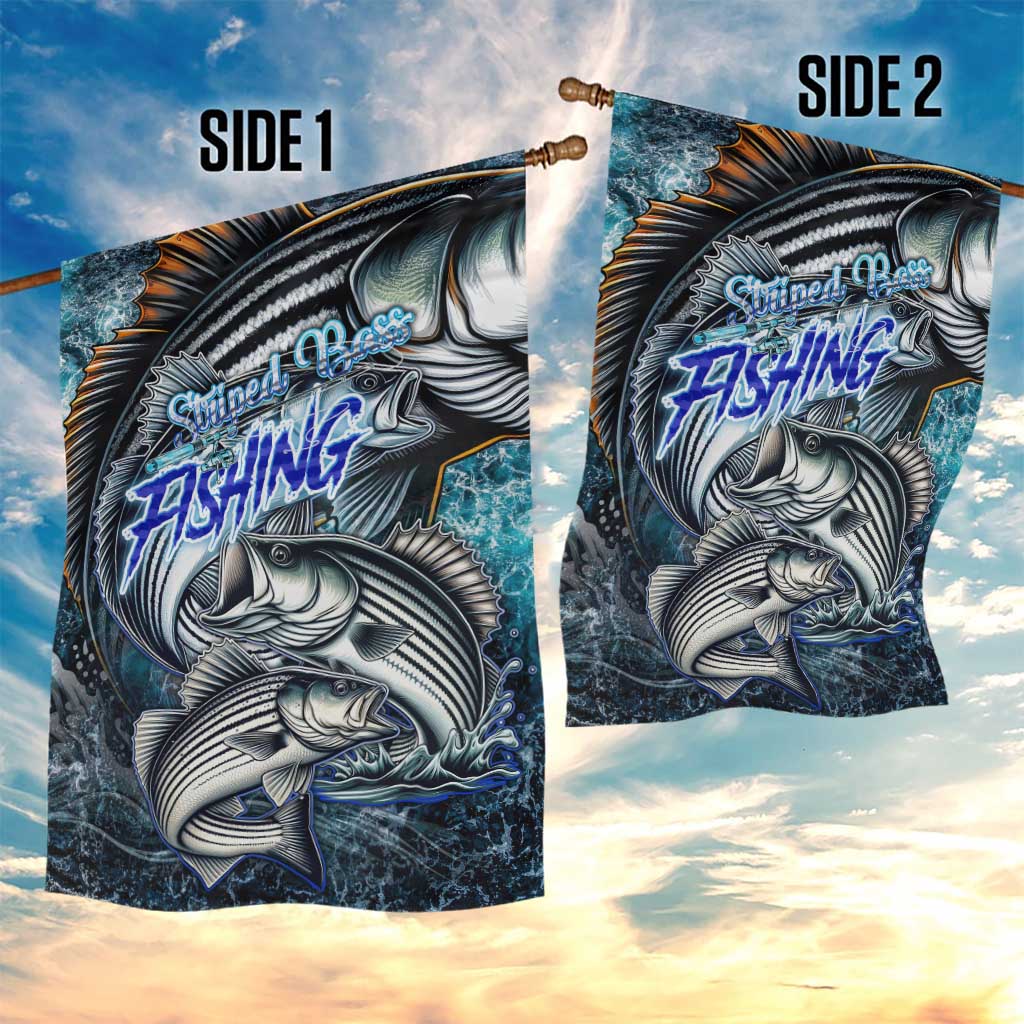 Striped Bass Fishing Garden Flag Bold Ocean Angler Design - Wonder Print Shop