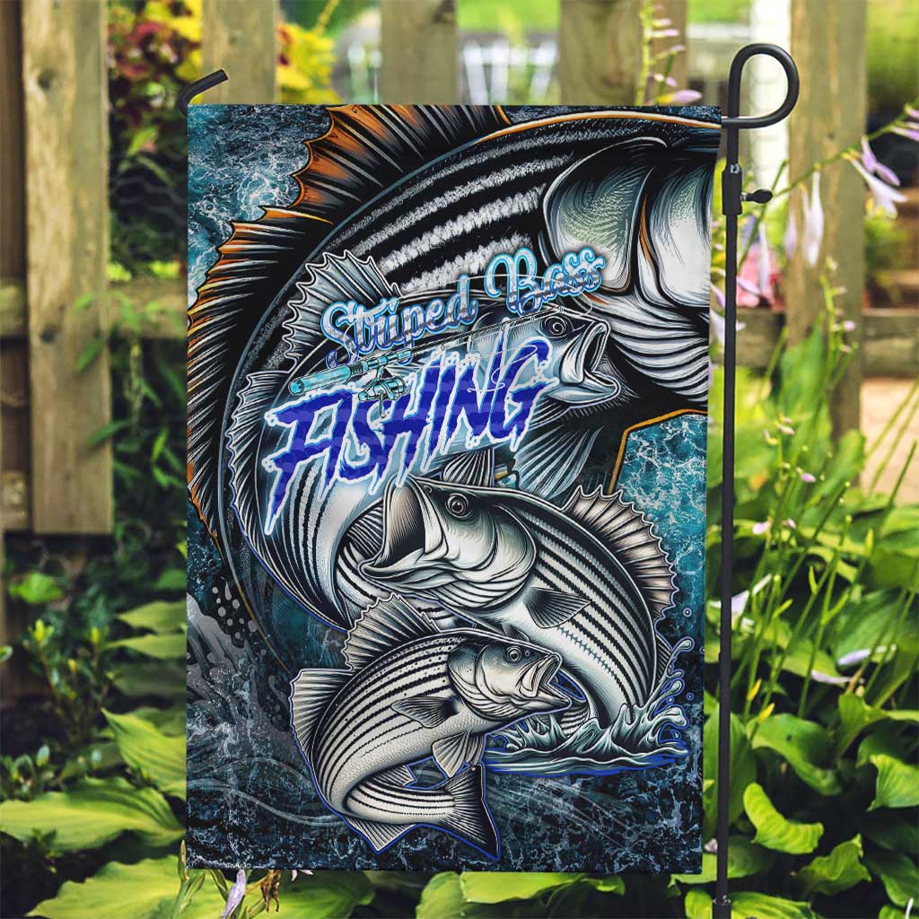Striped Bass Fishing Garden Flag Bold Ocean Angler Design - Wonder Print Shop