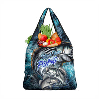 Striped Bass Fishing Grocery Bag Bold Ocean Angler Design - Wonder Print Shop