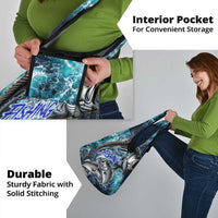 Striped Bass Fishing Grocery Bag Bold Ocean Angler Design - Wonder Print Shop