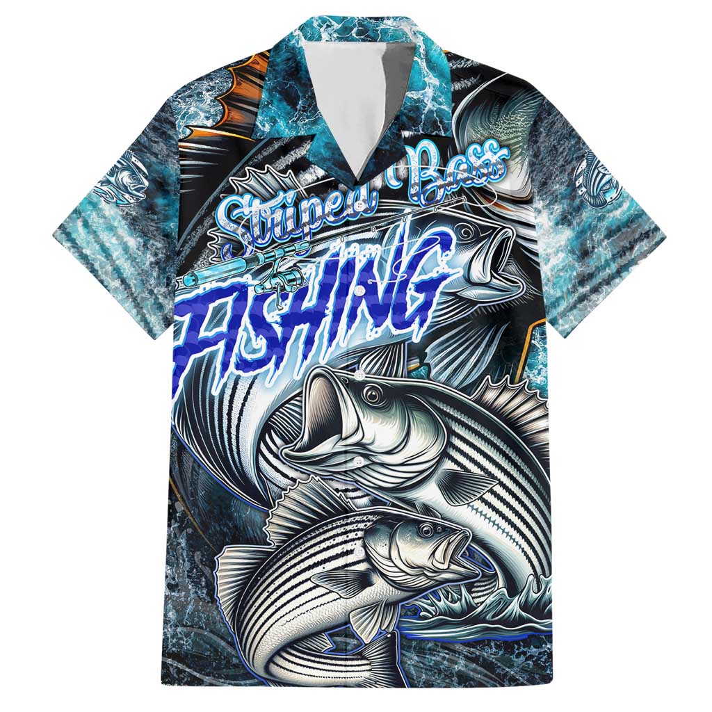 Striped Bass Fishing Hawaiian Shirt Bold Ocean Angler Design - Wonder Print Shop