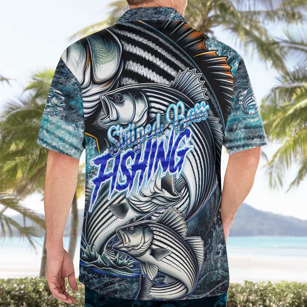 Striped Bass Fishing Hawaiian Shirt Bold Ocean Angler Design - Wonder Print Shop