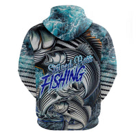 Striped Bass Fishing Hoodie Bold Ocean Angler Design - Wonder Print Shop