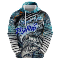 Striped Bass Fishing Hoodie Bold Ocean Angler Design - Wonder Print Shop