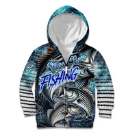 Striped Bass Fishing Kid Hoodie Bold Ocean Angler Design - Wonder Print Shop
