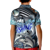 Striped Bass Fishing Kid Polo Shirt Bold Ocean Angler Design - Wonder Print Shop