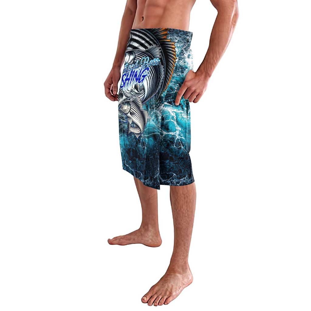 Striped Bass Fishing Lavalava Bold Ocean Angler Design - Wonder Print Shop