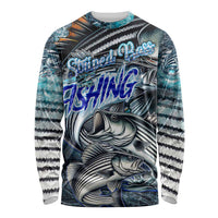 Striped Bass Fishing Long Sleeve Shirt Bold Ocean Angler Design - Wonder Print Shop