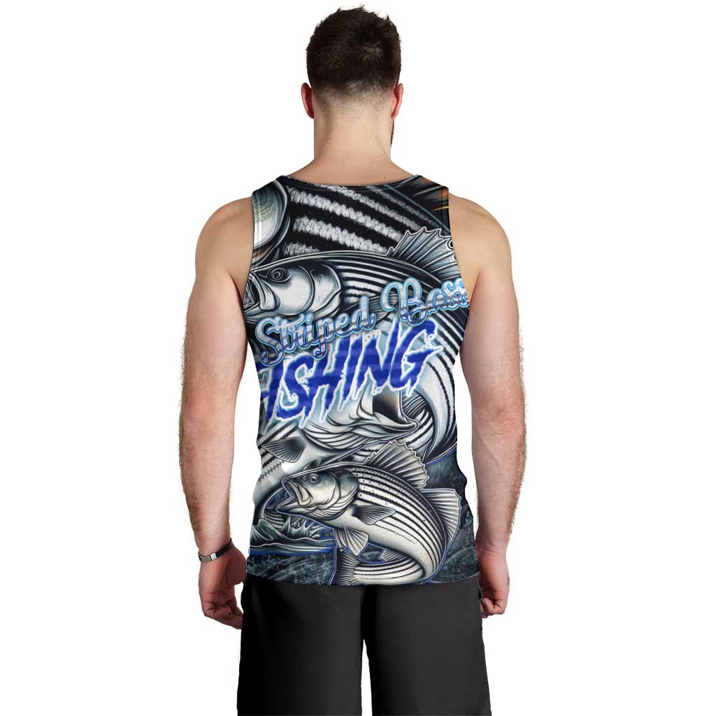 Striped Bass Fishing Men Tank Top Bold Ocean Angler Design - Wonder Print Shop
