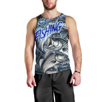 Striped Bass Fishing Men Tank Top Bold Ocean Angler Design - Wonder Print Shop