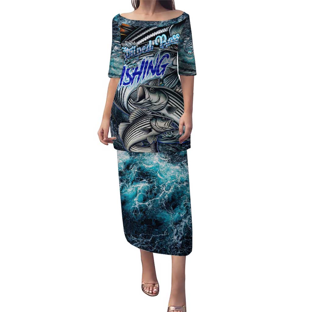 Striped Bass Fishing Puletasi Bold Ocean Angler Design - Wonder Print Shop