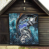 Striped Bass Fishing Quilt Bold Ocean Angler Design - Wonder Print Shop