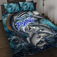 Striped Bass Fishing Quilt Bed Set Bold Ocean Angler Design - Wonder Print Shop